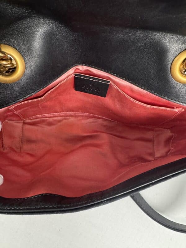 IMG_7895 Gucci GG Marmont Small Black Velvet Matelassé Shoulder Bag