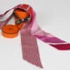 IMG_9886 Hermès Twilly Silk Scarf – Pink, Red & Purple Geometric Equestrian Print