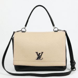Louis Vuitton Lockme II BB Black & Beige Leather Top Handle Crossbody Bag