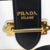 p1-100.jpg Prada Cahier White and Black Leather Crossbody Bag 1BD045