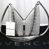 p1.jpg Givenchy Cut Out Mini Bag Silvery Grey Crystal Embellished Silk NWT