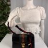 p1-114.jpg Gucci Sylvie Small Black Leather Web Ribbon Shoulder Bag 421882