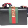 p1-115.jpg Gucci Sylvie Small Black Leather Web Ribbon Shoulder Bag 421882