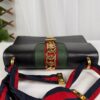 p1-118.jpg Gucci Sylvie Small Black Leather Web Ribbon Shoulder Bag 421882