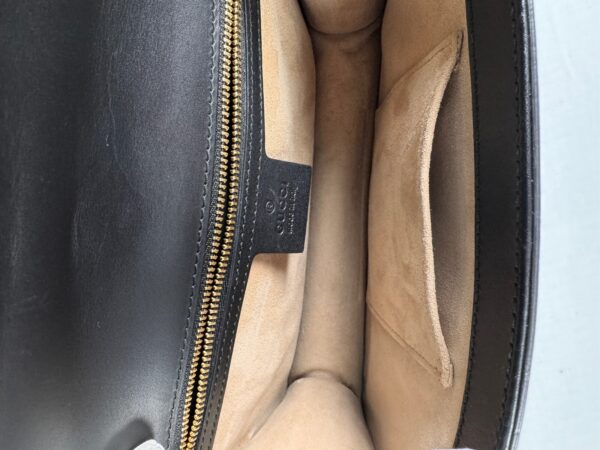 p1-124.jpg Gucci Sylvie Small Black Leather Web Ribbon Shoulder Bag 421882