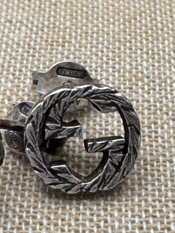p1-128.jpg Gucci Interlocking G Engraved Sterling Silver Necklace and Earrings Set