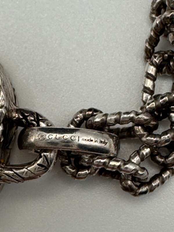p1-135.jpg Gucci Interlocking G Engraved Sterling Silver Necklace and Earrings Set
