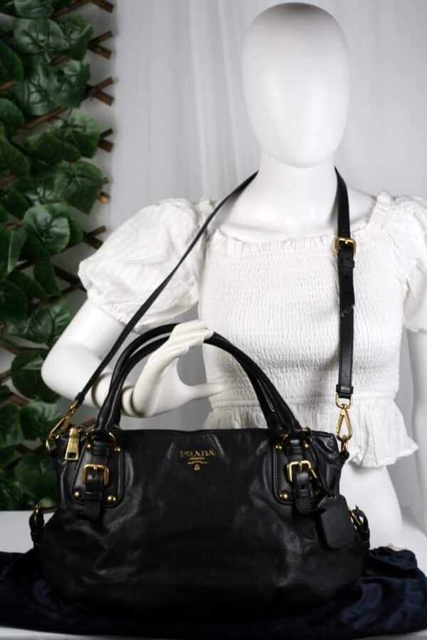 p1-140.jpg Prada BR4281 Nero Soft Calf Leather Convertible Buckle Satchel