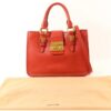 p1-158.jpg Miu Miu Red Calfskin Leather 2-Way Top Handle Shoulder Bag Gold Hardware