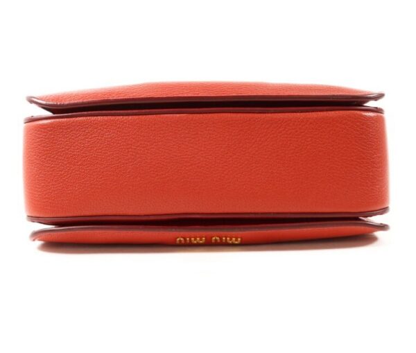 p1-159.jpg Miu Miu Red Calfskin Leather 2-Way Top Handle Shoulder Bag Gold Hardware