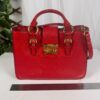 p1-163.jpg Miu Miu Red Calfskin Leather 2-Way Top Handle Shoulder Bag Gold Hardware
