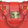 p1-168.jpg Miu Miu Red Calfskin Leather 2-Way Top Handle Shoulder Bag Gold Hardware