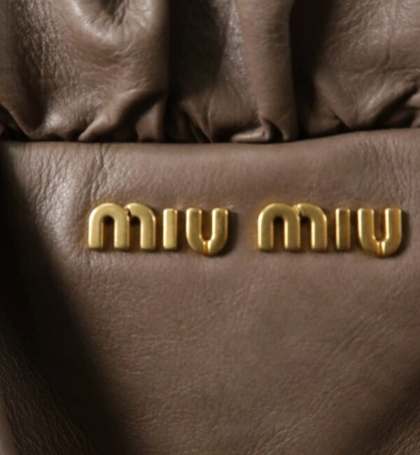 p1-176.jpg Miu Miu Gray Ruched Calfskin 2-Way Tote Shoulder Bag