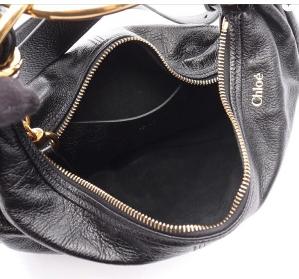 p1-184.jpg Chloé Small Bracelet Hobo Bag Black Grained Calfskin Gold-Tone Hardware