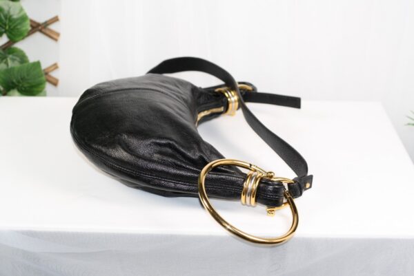p1-188.jpg Chloé Small Bracelet Hobo Bag Black Grained Calfskin Gold-Tone Hardware