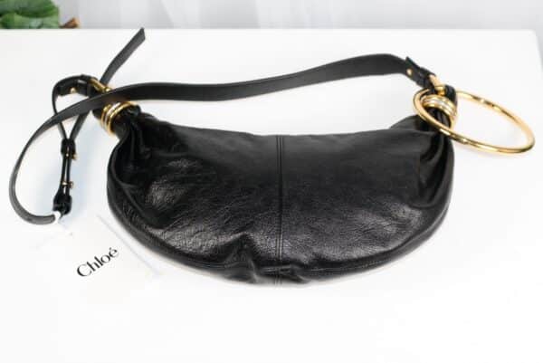 p1-190.jpg Chloé Small Bracelet Hobo Bag Black Grained Calfskin Gold-Tone Hardware