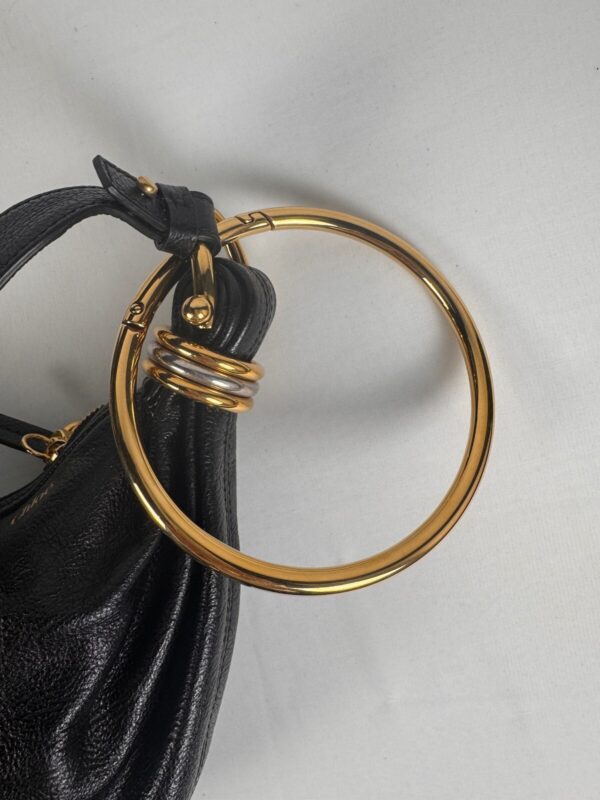 p1-191.jpg Chloé Small Bracelet Hobo Bag Black Grained Calfskin Gold-Tone Hardware