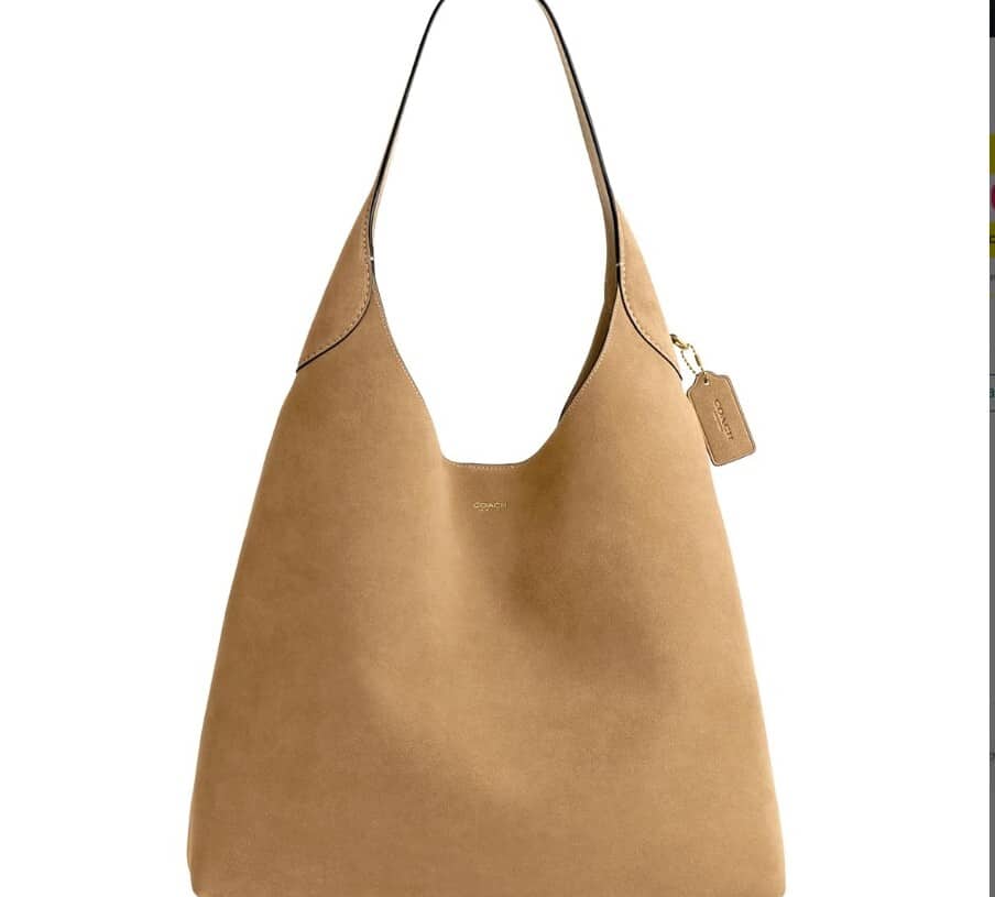 Coach Brooklyn Shoulder Bag 39 Sand Suede Large Hobo Tote NWT