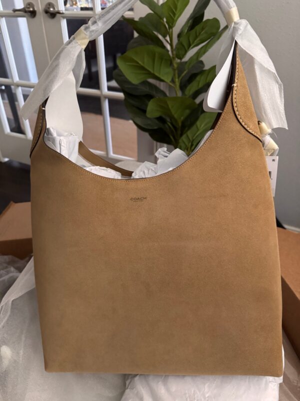 Coach Brooklyn Shoulder Bag 39 Sand Suede Large Hobo Tote NWT