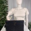 p1-210.jpg Saint Laurent YSL Monogram Matelassé Chevron Black Leather Document Clutch 440222