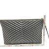 p1-212.jpg Saint Laurent YSL Monogram Matelassé Chevron Black Leather Document Clutch 440222