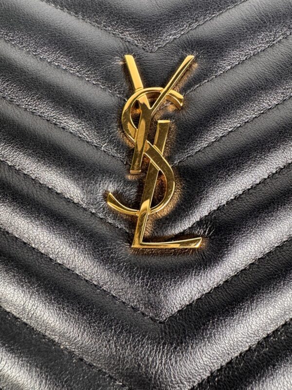 p1-216.jpg Saint Laurent YSL Monogram Matelassé Chevron Black Leather Document Clutch 440222