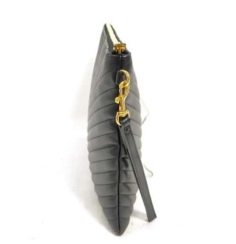 p1-218.jpg Saint Laurent YSL Monogram Matelassé Chevron Black Leather Document Clutch 440222
