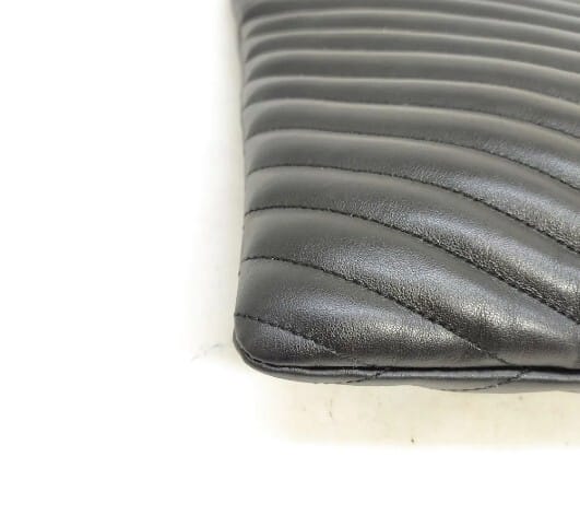 p1-221.jpg Saint Laurent YSL Monogram Matelassé Chevron Black Leather Document Clutch 440222