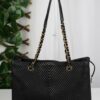 p1-227.jpg Chanel Surpique Chevron Calfskin CC Charm Black Leather Large Shopping Tote