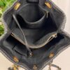 p1-228.jpg Chanel Surpique Chevron Calfskin CC Charm Black Leather Large Shopping Tote