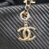 p1-231.jpg Chanel Surpique Chevron Calfskin CC Charm Black Leather Large Shopping Tote