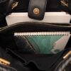 p1-235.jpg Chanel Surpique Chevron Calfskin CC Charm Black Leather Large Shopping Tote
