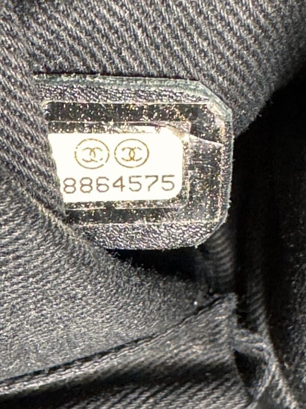 p1-237.jpg Chanel Surpique Chevron Calfskin CC Charm Black Leather Large Shopping Tote