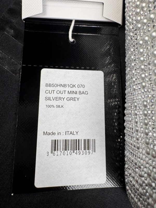 p1-3.jpg Givenchy Cut Out Mini Bag Silvery Grey Crystal Embellished Silk NWT
