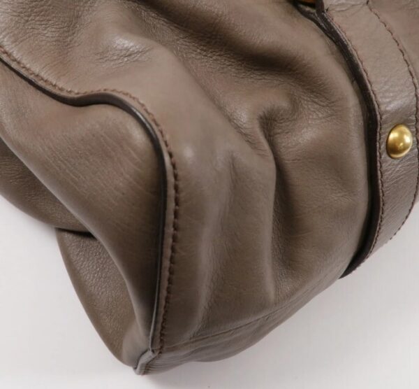 p1-305.jpg Miu Miu Gray Ruched Calfskin 2-Way Tote Shoulder Bag