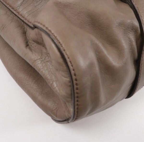 p1-307.jpg Miu Miu Gray Ruched Calfskin 2-Way Tote Shoulder Bag