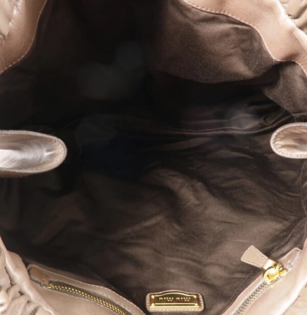 p1-309.jpg Miu Miu Gray Ruched Calfskin 2-Way Tote Shoulder Bag