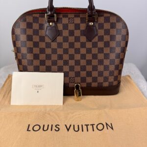 Louis Vuitton Alma PM Damier Ebene Handbag N53151 with Lock, Key & Dust Bag