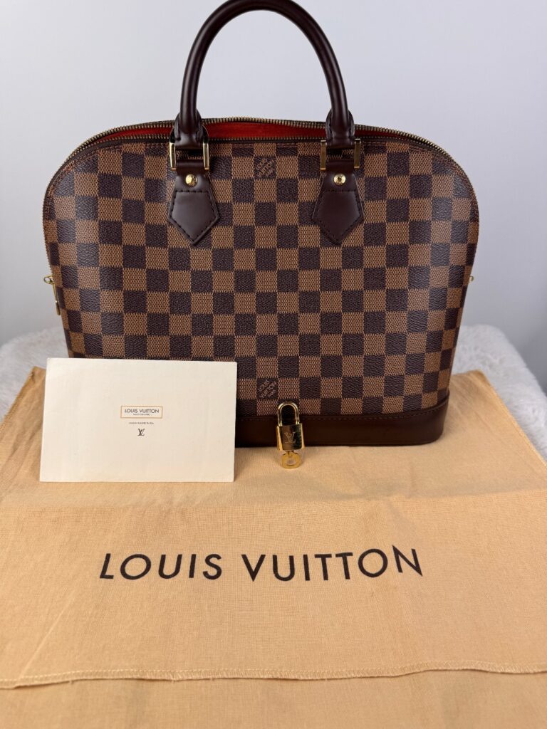 Louis Vuitton Alma PM Damier Ebene Handbag N53151 with Lock, Key & Dust Bag