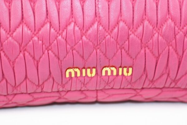 p1-54.jpg Miu Miu Miu Crystal Fuchsia Matelassé Nappa Leather Shoulder Bag 5BF068