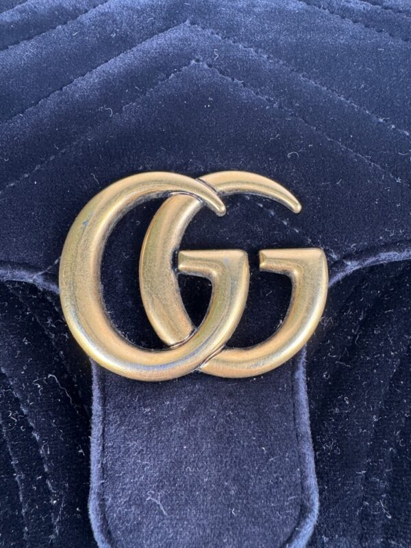 p1-79.jpg Gucci GG Marmont Small Black Velvet Matelassé Shoulder Bag