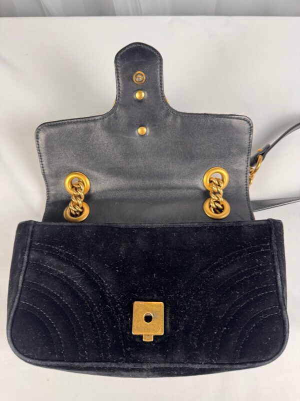 p1-82.jpg Gucci GG Marmont Small Black Velvet Matelassé Shoulder Bag