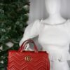 p1-101.jpg Gucci GG Marmont Medium Red Matelassé Leather Top Handle Tote