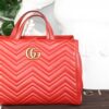 p1-102.jpg Gucci GG Marmont Medium Red Matelassé Leather Top Handle Tote