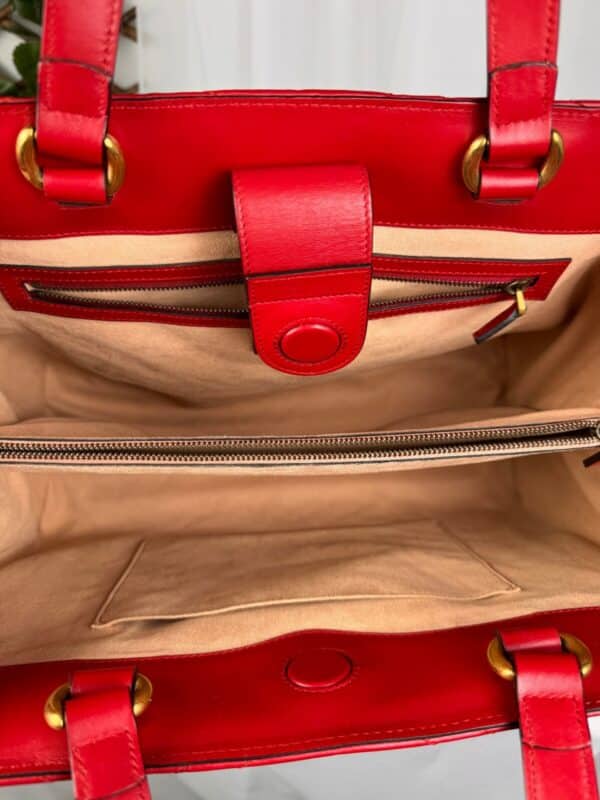 p1-110.jpg Gucci GG Marmont Medium Red Matelassé Leather Top Handle Tote