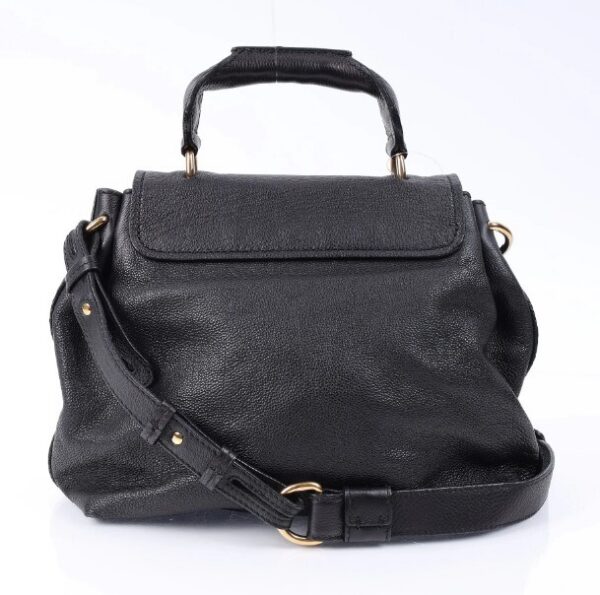 p1-130.jpg Chloé Elsie Black Pebbled Leather Shoulder Bag with Gold-Tone Hardware