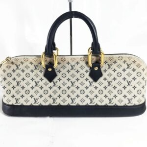Louis Vuitton Mini Lin Alma Long Horizontal Monogram Handbag Navy