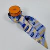 Hermès Twilly Silk Scarf Blue, Lavender & Yellow Equestrian Print