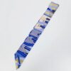 Hermès Twilly Silk Scarf Blue, Lavender & Yellow Equestrian Print
