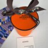 Hermès Twilly Silk Scarf Blue, Lavender & Yellow Equestrian Print